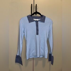 Rouje Damas Long sleeve blue shirt size medium